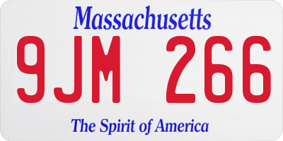 MA license plate 9JM266