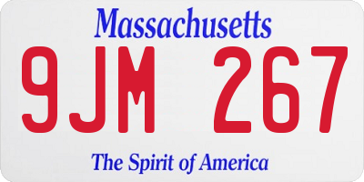 MA license plate 9JM267