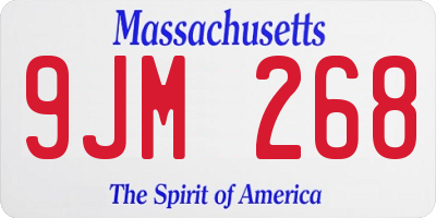 MA license plate 9JM268