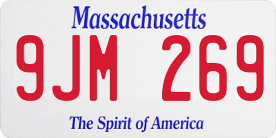 MA license plate 9JM269