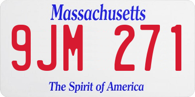 MA license plate 9JM271