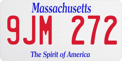 MA license plate 9JM272