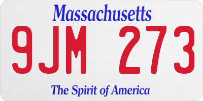 MA license plate 9JM273