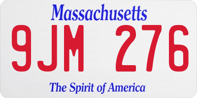 MA license plate 9JM276
