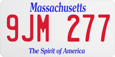 MA license plate 9JM277