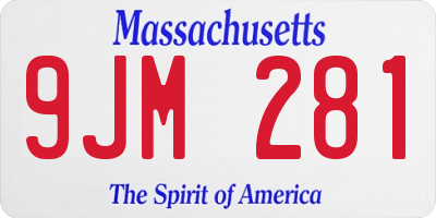MA license plate 9JM281
