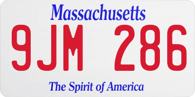 MA license plate 9JM286