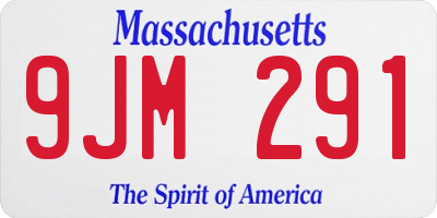 MA license plate 9JM291