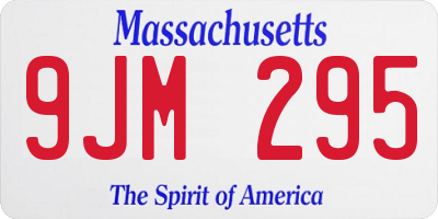 MA license plate 9JM295