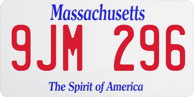 MA license plate 9JM296