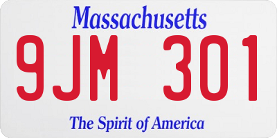 MA license plate 9JM301