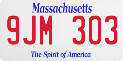 MA license plate 9JM303