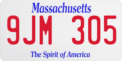 MA license plate 9JM305