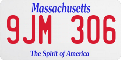 MA license plate 9JM306