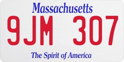 MA license plate 9JM307