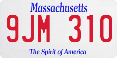 MA license plate 9JM310