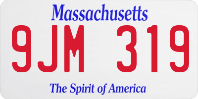 MA license plate 9JM319