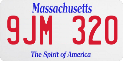 MA license plate 9JM320