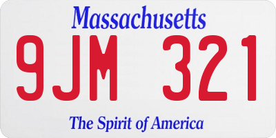 MA license plate 9JM321