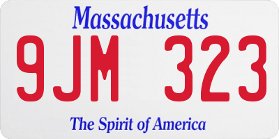 MA license plate 9JM323