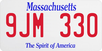 MA license plate 9JM330