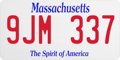 MA license plate 9JM337