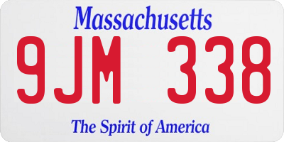 MA license plate 9JM338