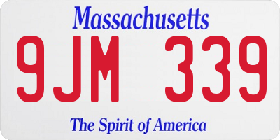 MA license plate 9JM339