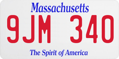 MA license plate 9JM340