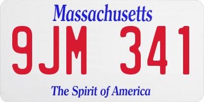 MA license plate 9JM341