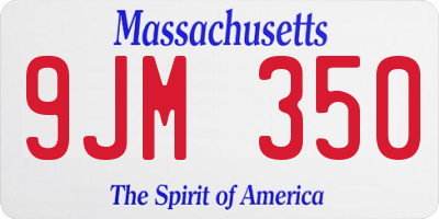 MA license plate 9JM350