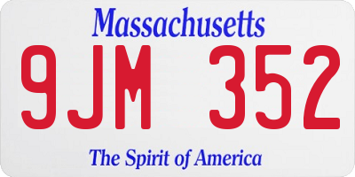 MA license plate 9JM352
