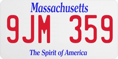 MA license plate 9JM359