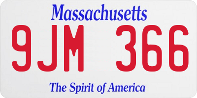 MA license plate 9JM366