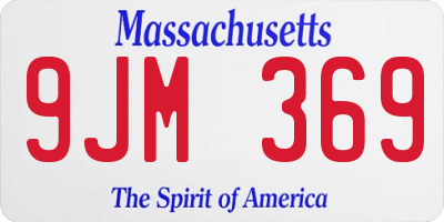 MA license plate 9JM369