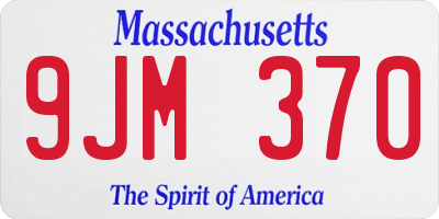 MA license plate 9JM370