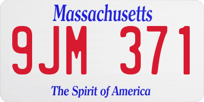 MA license plate 9JM371