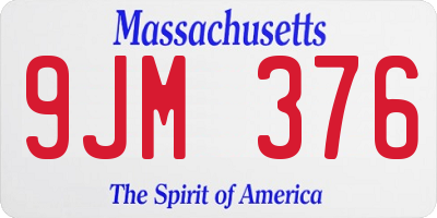 MA license plate 9JM376