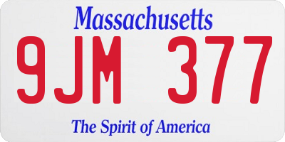 MA license plate 9JM377