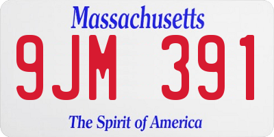 MA license plate 9JM391