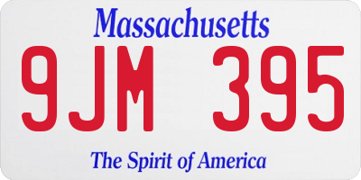 MA license plate 9JM395