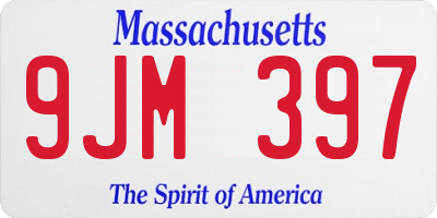 MA license plate 9JM397