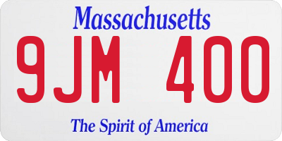 MA license plate 9JM400