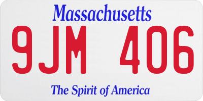 MA license plate 9JM406