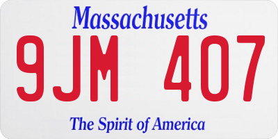 MA license plate 9JM407