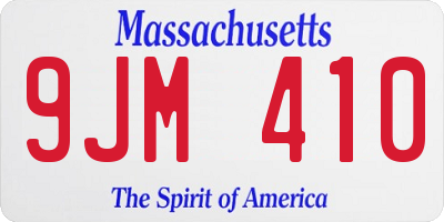 MA license plate 9JM410