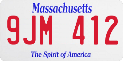 MA license plate 9JM412