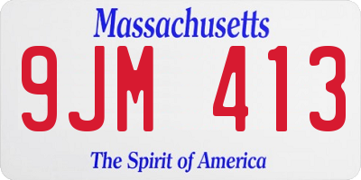MA license plate 9JM413