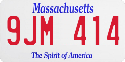 MA license plate 9JM414