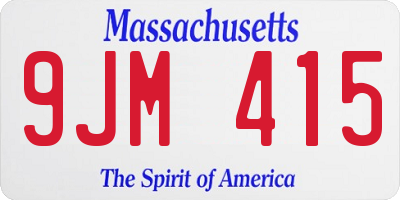 MA license plate 9JM415
